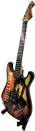 PopMarket - The Mini Axe - Motley Crue - Nikki Sixx - Mini Guitar Replica Collectible - COLLECTIBLES - Multicolor