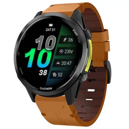 SAT 01 LIGHT START 36 STOP 10 + + 23hr UP 10 20:47 LAP DOWN 38 VO2 52 BACK-LAP GARMIN
