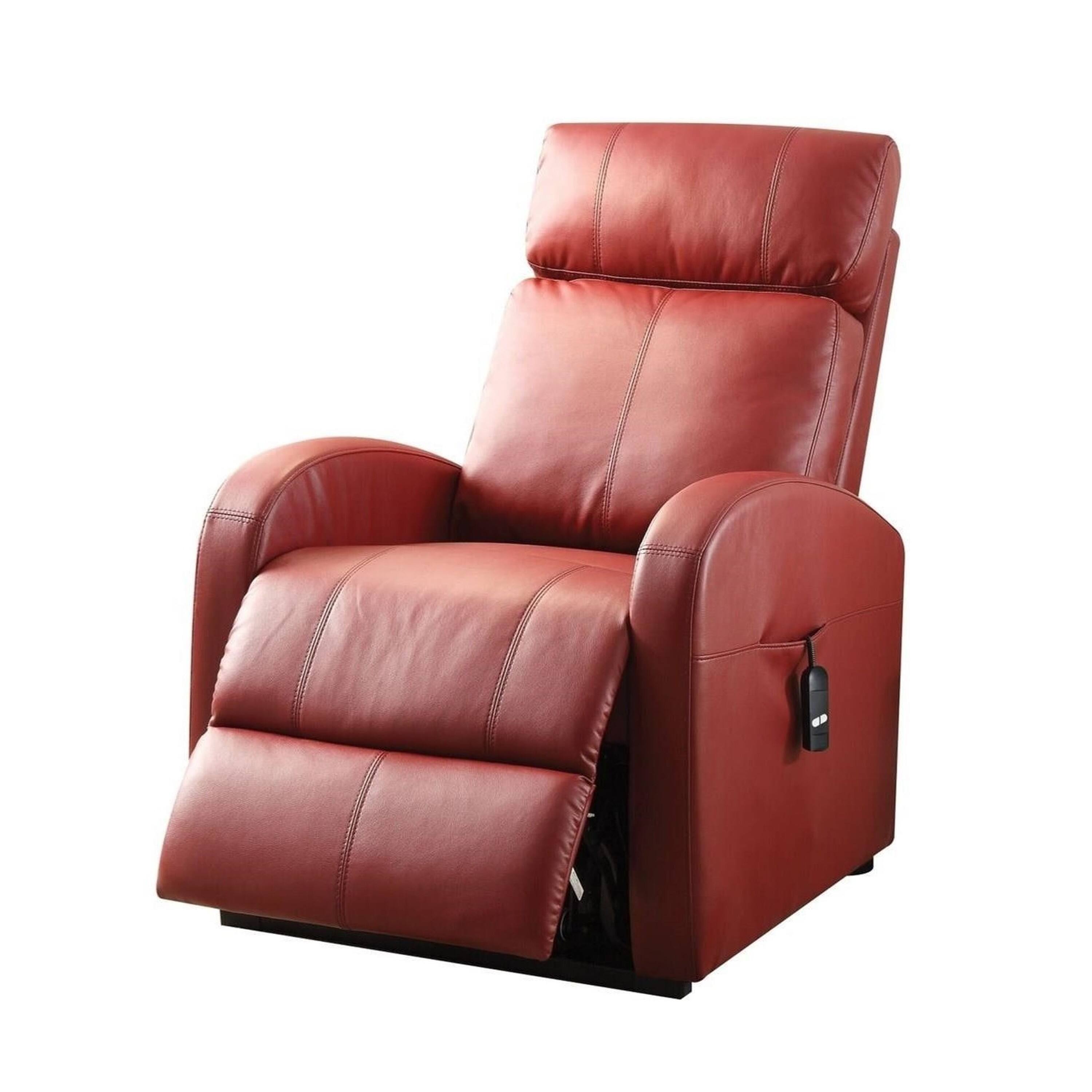 Angle. Manhattan Lane - Ricardo Recliner with Power Lift - Red.