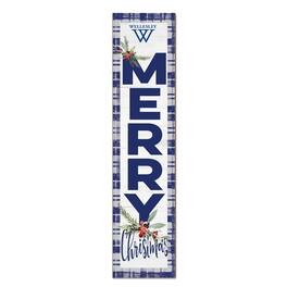 Jardine - Wellesley Blue 12'' x 48'' Outdoor Merry Christmas Leaner - White