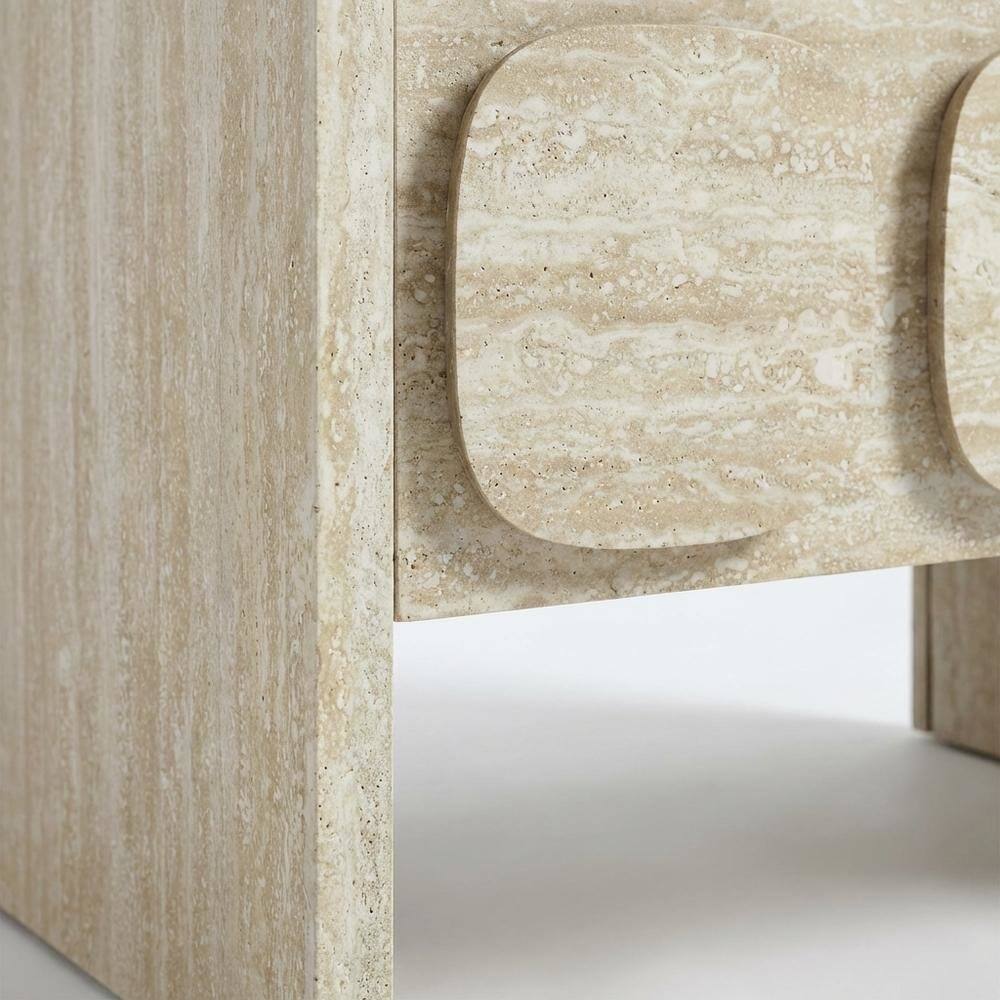 Alt View 1. FurniFact - Gray Wood Nightstand with 2 Drawers and Modern Design - Gray.