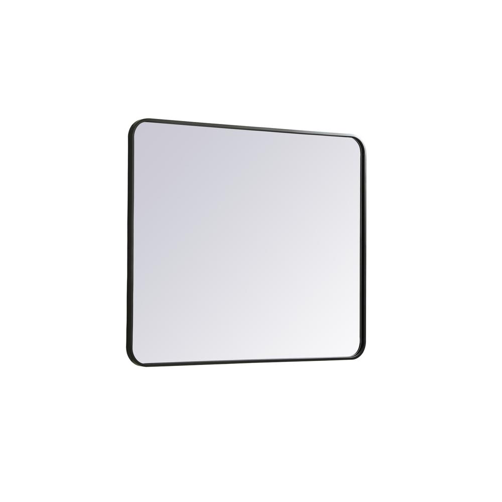 Alt View 1. Elegant Decor - Soft corner metal rectangular mirror 30x36 inch in Black - Black.