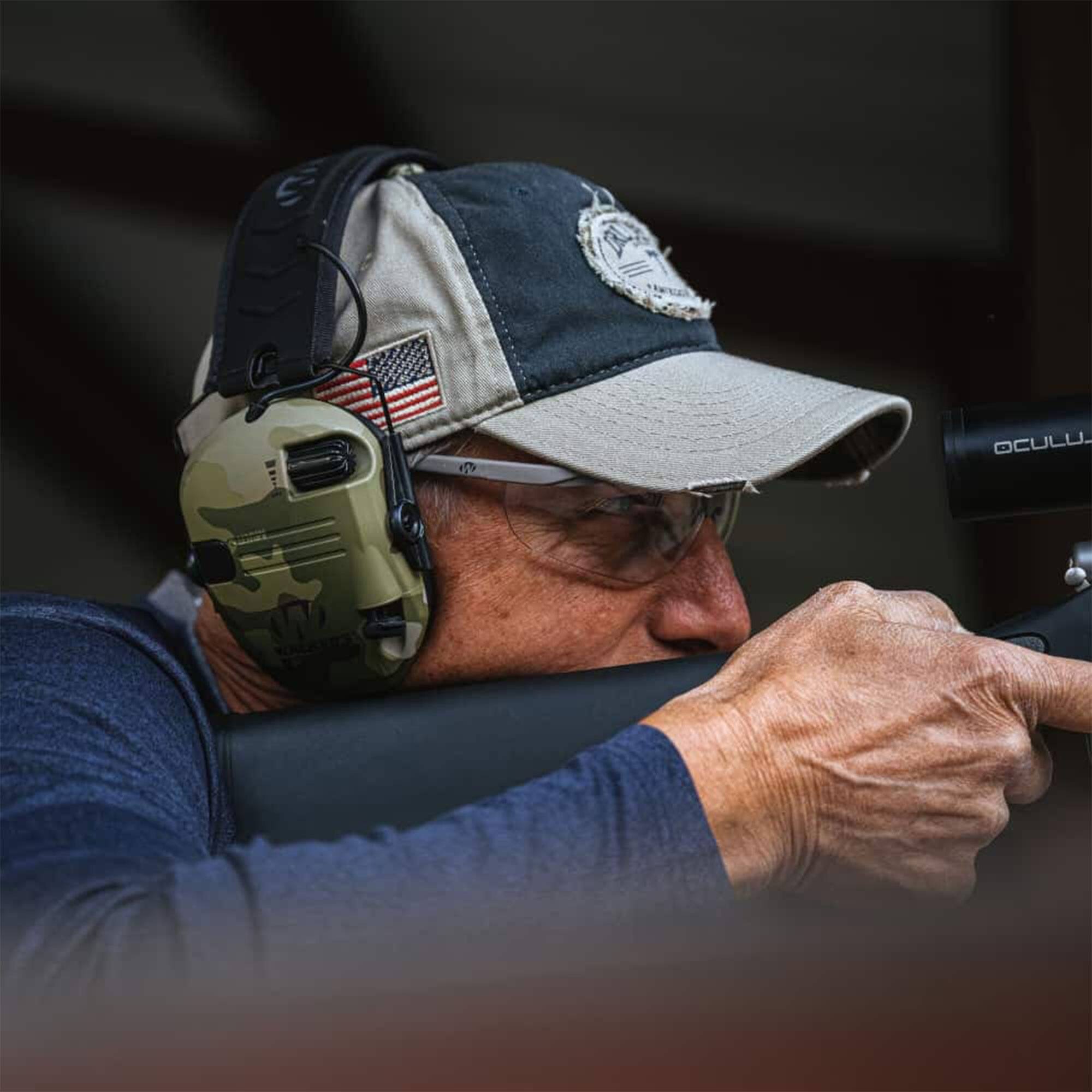 Alt View 6. Walker’s - Walkers Razor Slim Electronic Muff (OD GRN Patriot) - Green.