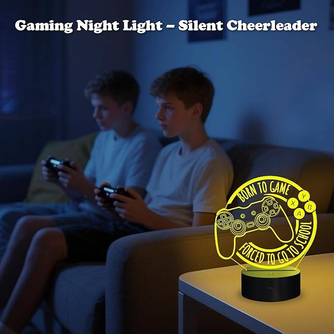 Gaming Night Light - Silent Cheerleader

BORN TO GAME  
Y X B A  
SCHOOL  
FORCED TO GO TO
