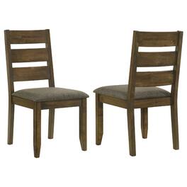 Manhattan Lane - Wooden Ladder Back Dining Chairs, Set of 2 - Knotty Nutmeg & Brown