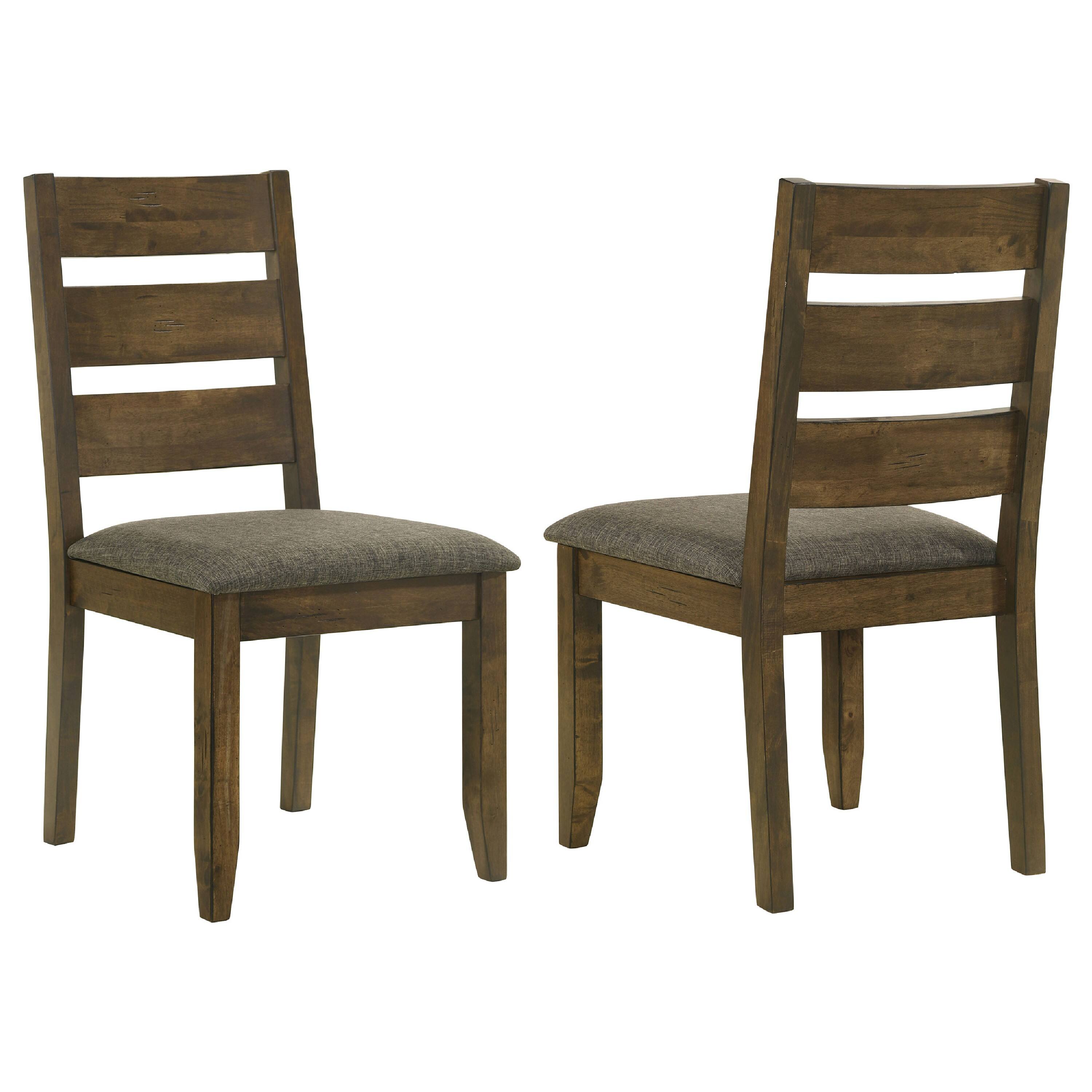 Front. Manhattan Lane - Wooden Ladder Back Dining Chairs, Knotty Nutmeg & Brown, Set of 2 - Knotty Nutmeg & Brown.
