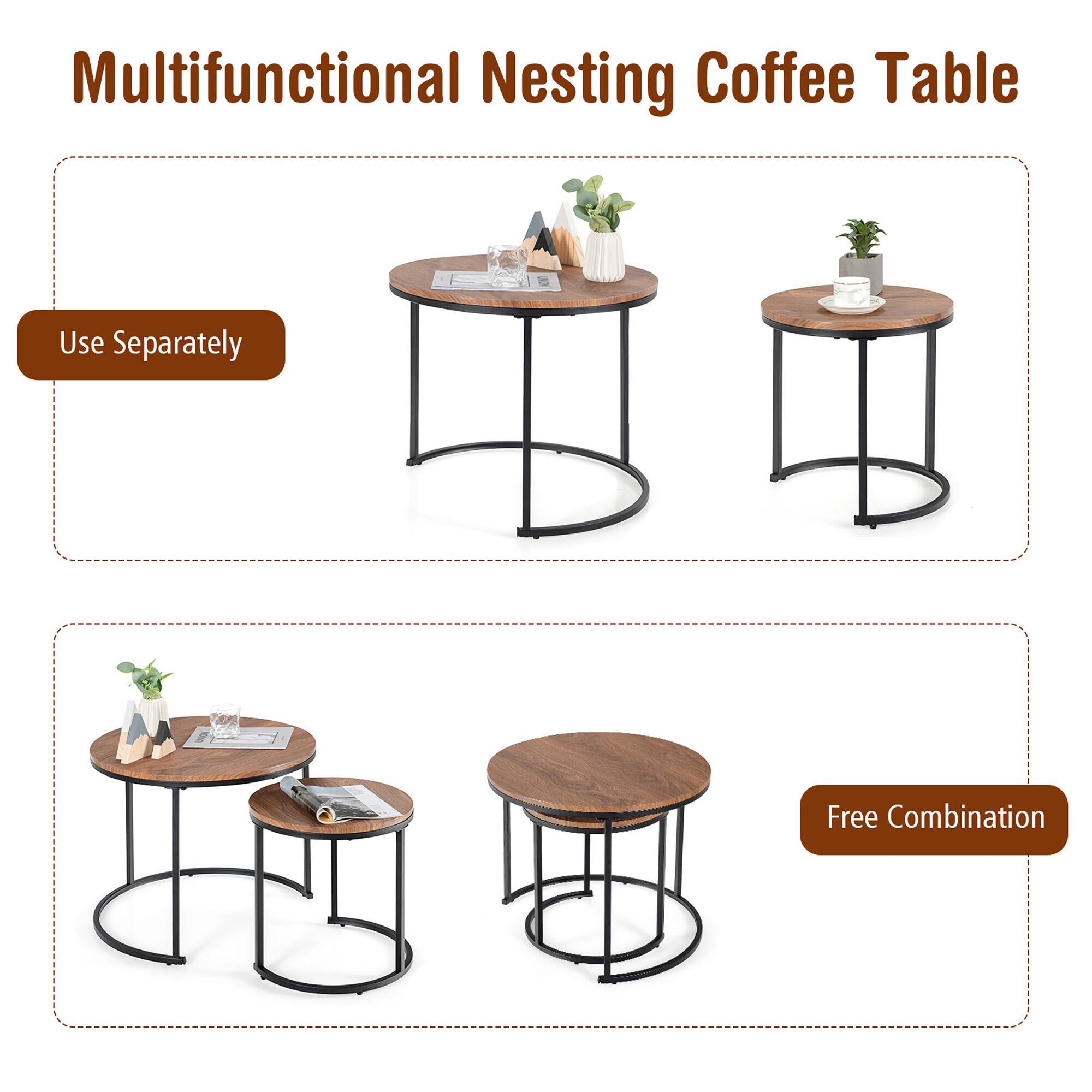 Multifunctional Nesting Coffee Table: Use Separately, Free Combination