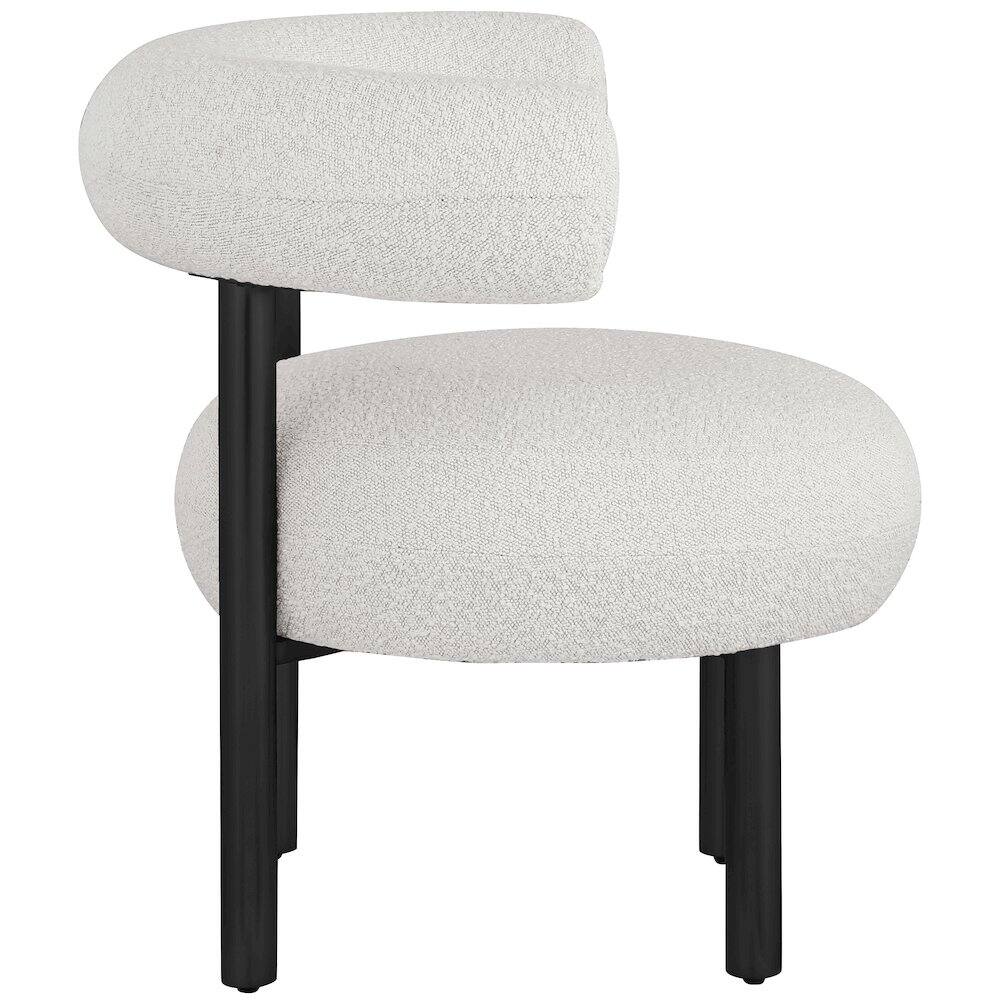 Alt View 3. Meridian Furniture - Bordeaux Cream Boucle Fabric Accent Chair - Beige.