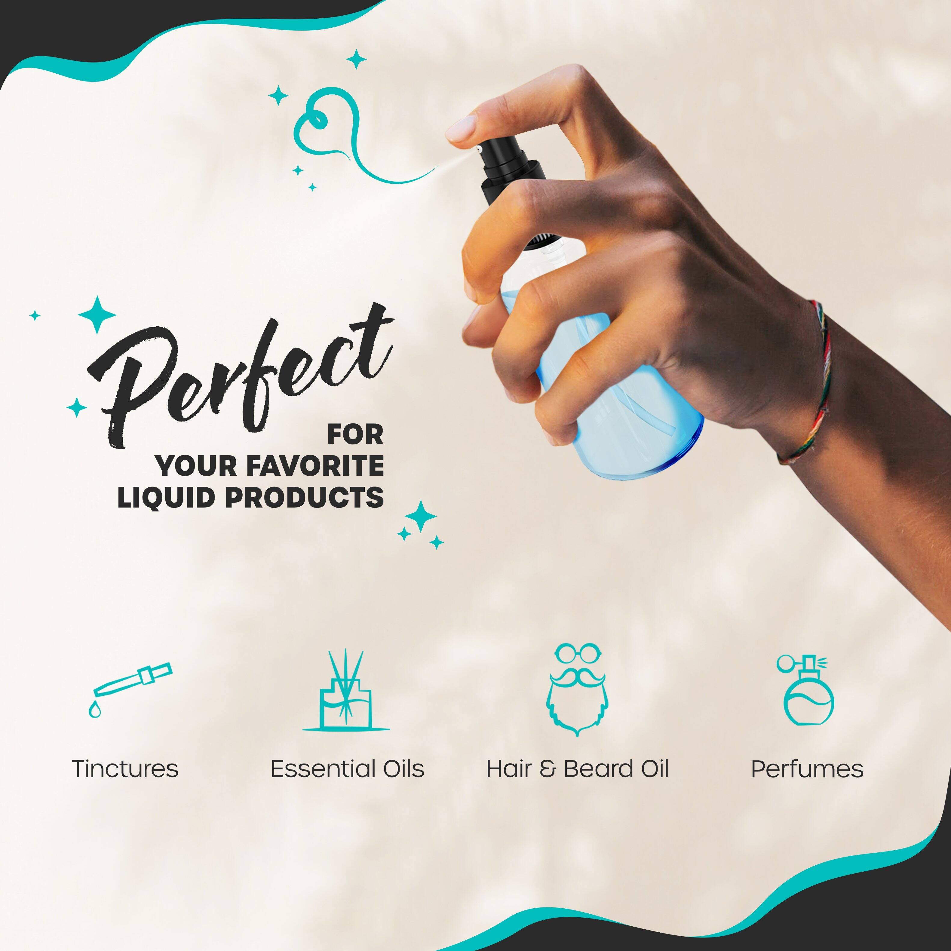 Perfect for your favorite liquid products: Tinctures, Essential Oils, Hair & Beard Oil, Perfumes