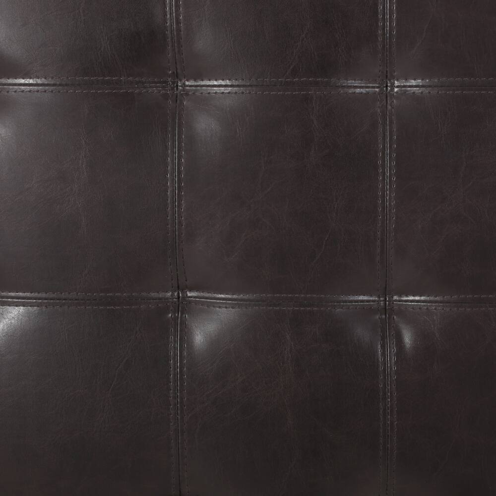 Alt View 2. PDTEND - Modern Dark Brown Upholstered Tufted PU Leather Storage Ottoman - Dark Brown.