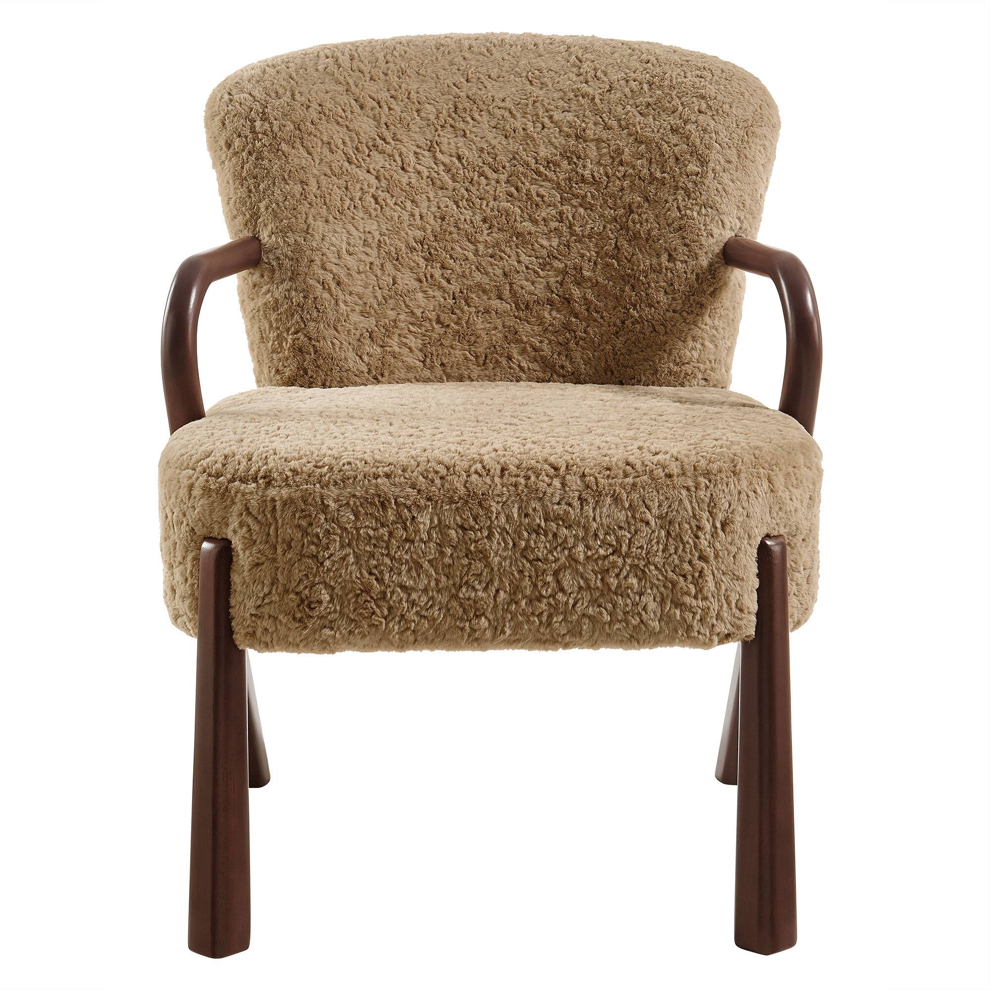 Alt View 4. Modway - Arden Faux Shearling Accent Armchair by Modway - Sand.
