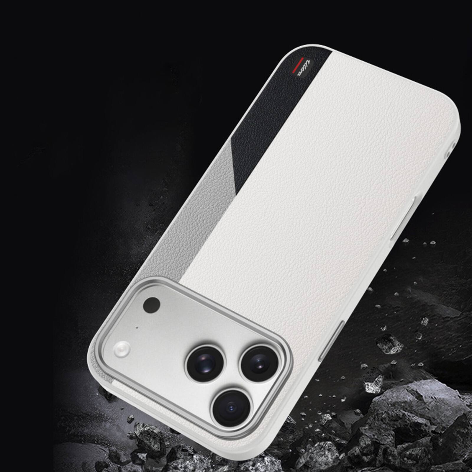 Alt View 1. Dteck - Magnetic Case for Apple iPhone 17 Pro Max, Leather Texture Shockproof Protective Cover, Enhanced Camera Protection - Orange.