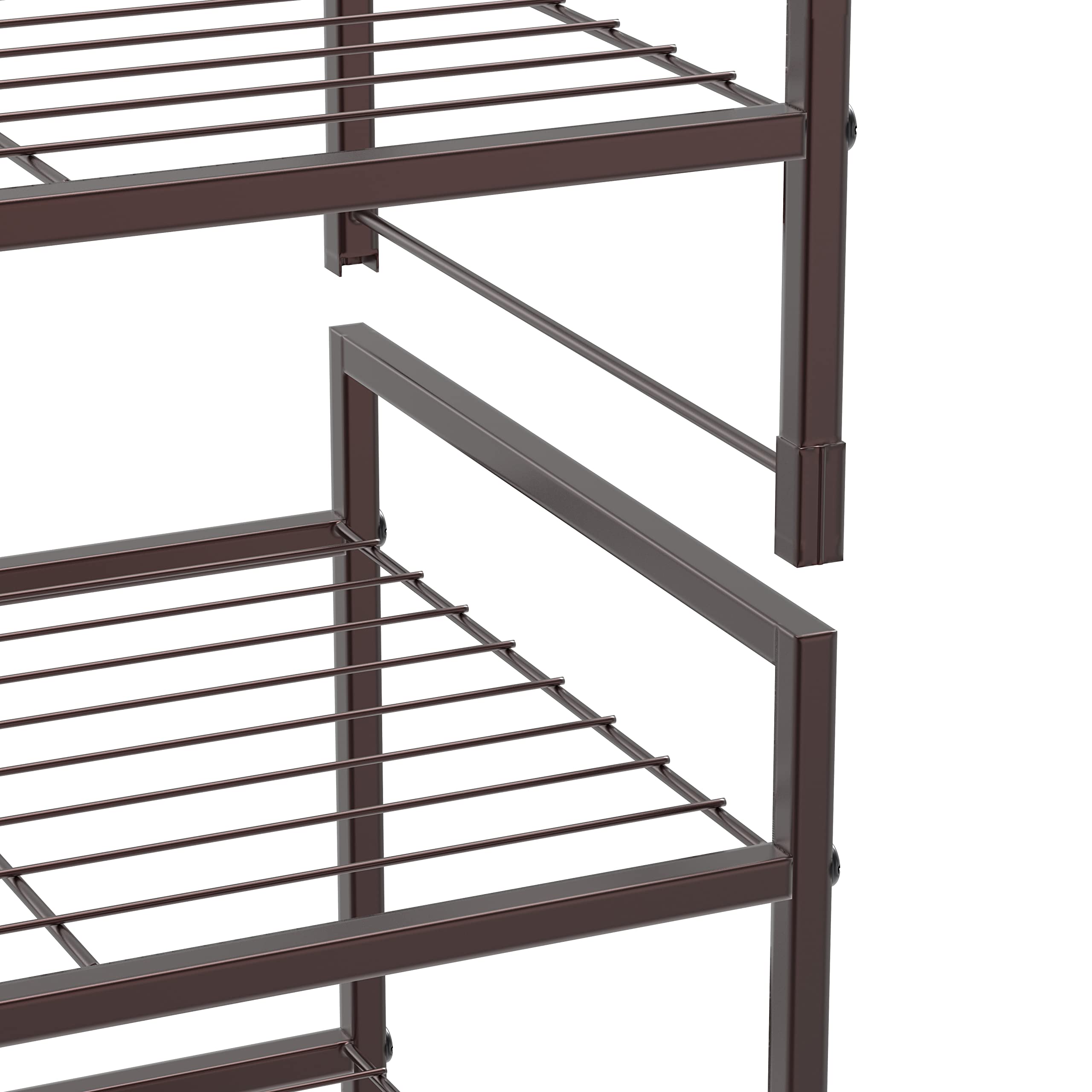 Alt View 3. Refined Abode Design - Shoe Rack Storage Shelf Rack Space Small Stylish Home Household Essential Item Solution Design - Silver Mesh Panel.