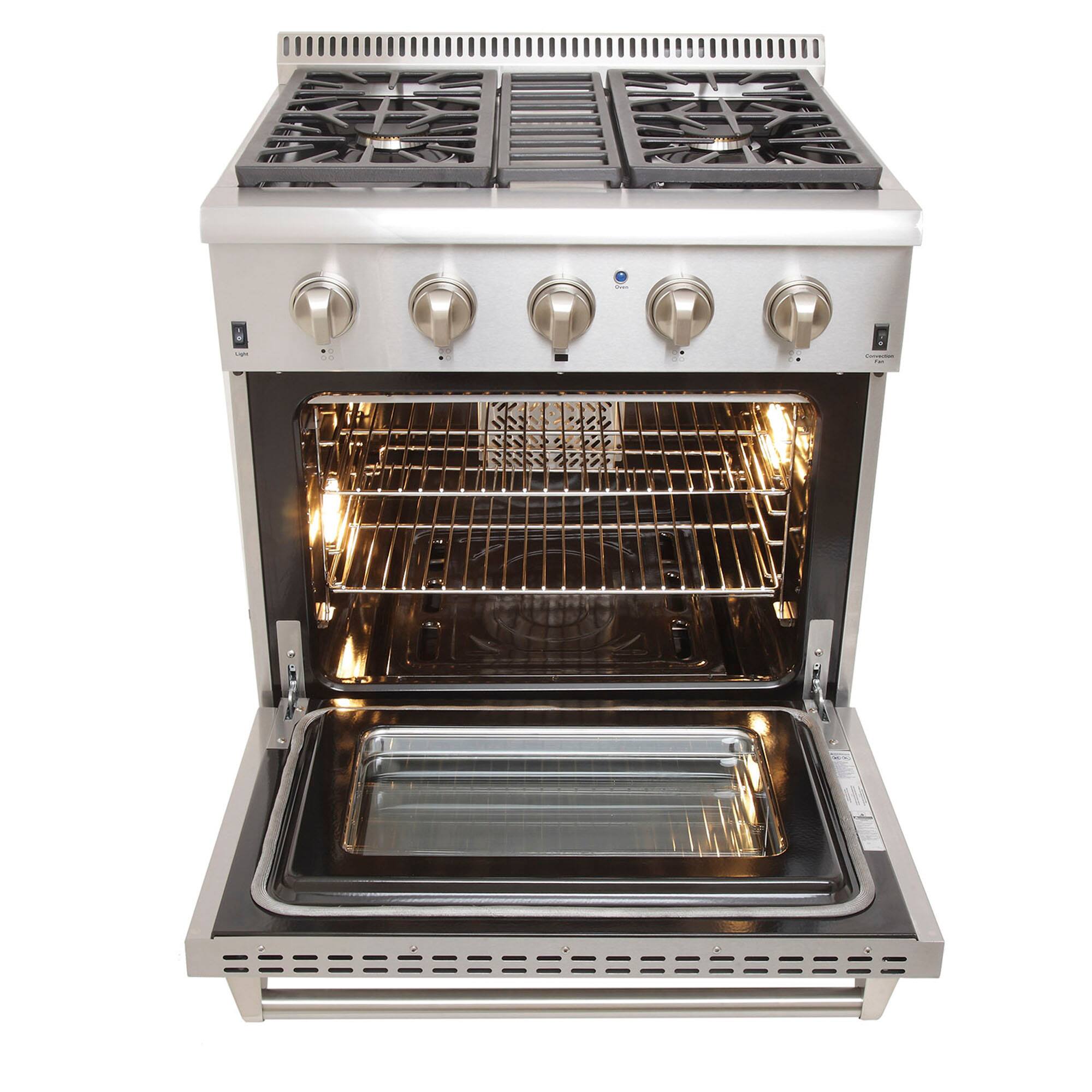 Angle. Kucht - KUCHT Professional 30 in. 4.2 cu. ft. Dual Fuel Range for Natural Gas in Stainless Steel with Classic Silver Knobs - Stainless Steel.