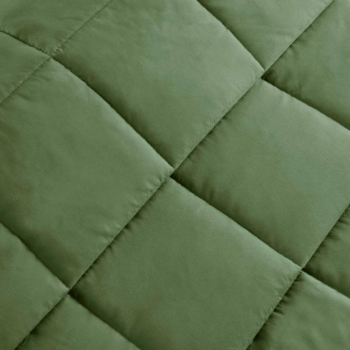 Alt View 4. Gracie Mills - Seville Lightweight Down Alternative Blanket with Satin Trim - Green.