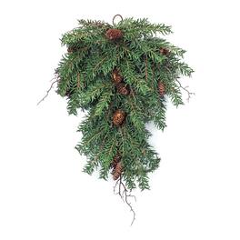 BreeBe - Pine Swag with Twig and Pinecones 31.5"H - Green, Brown