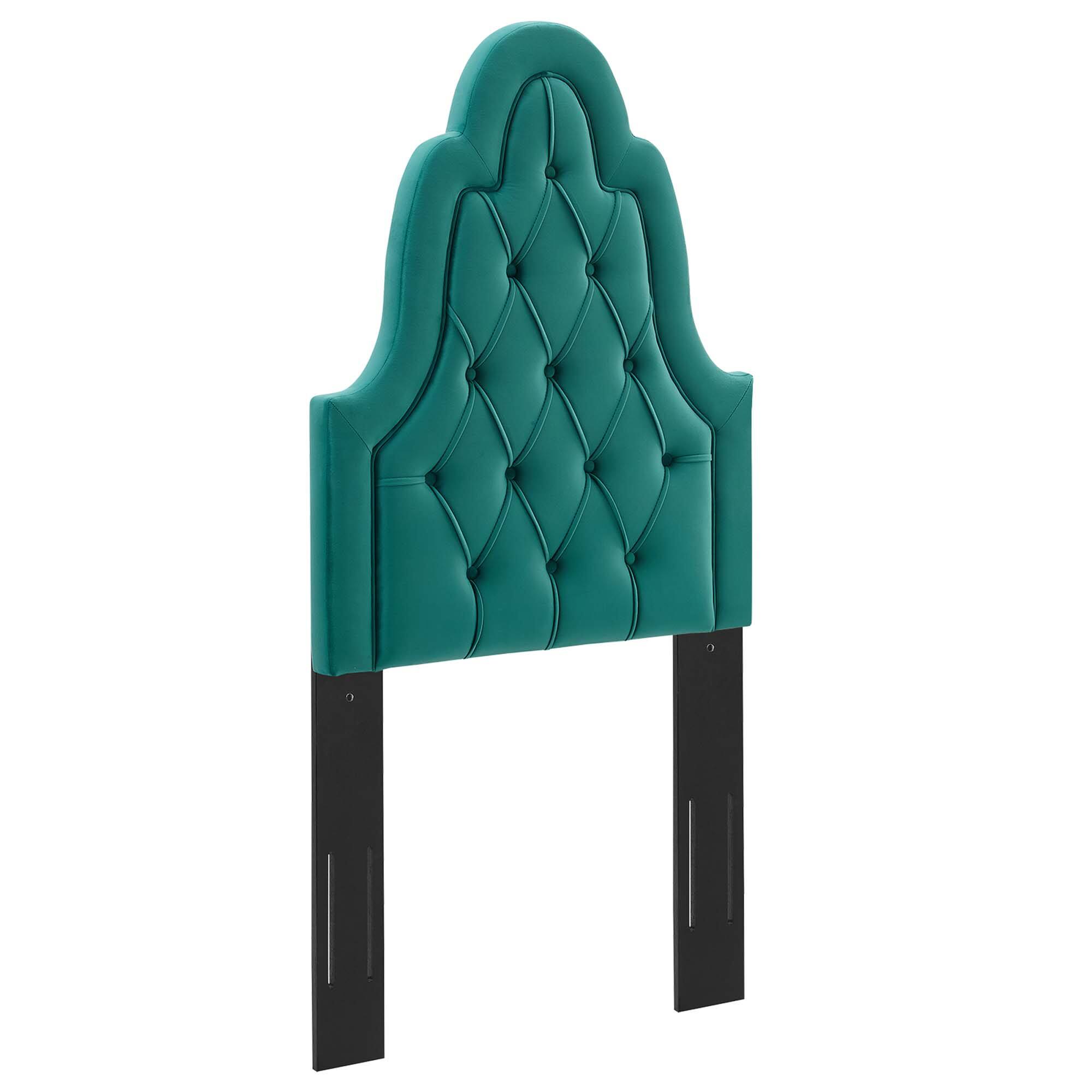 Back. Modway - Augustine Tufted Performance Velvet Twin Headboard by Modway - Teal.
