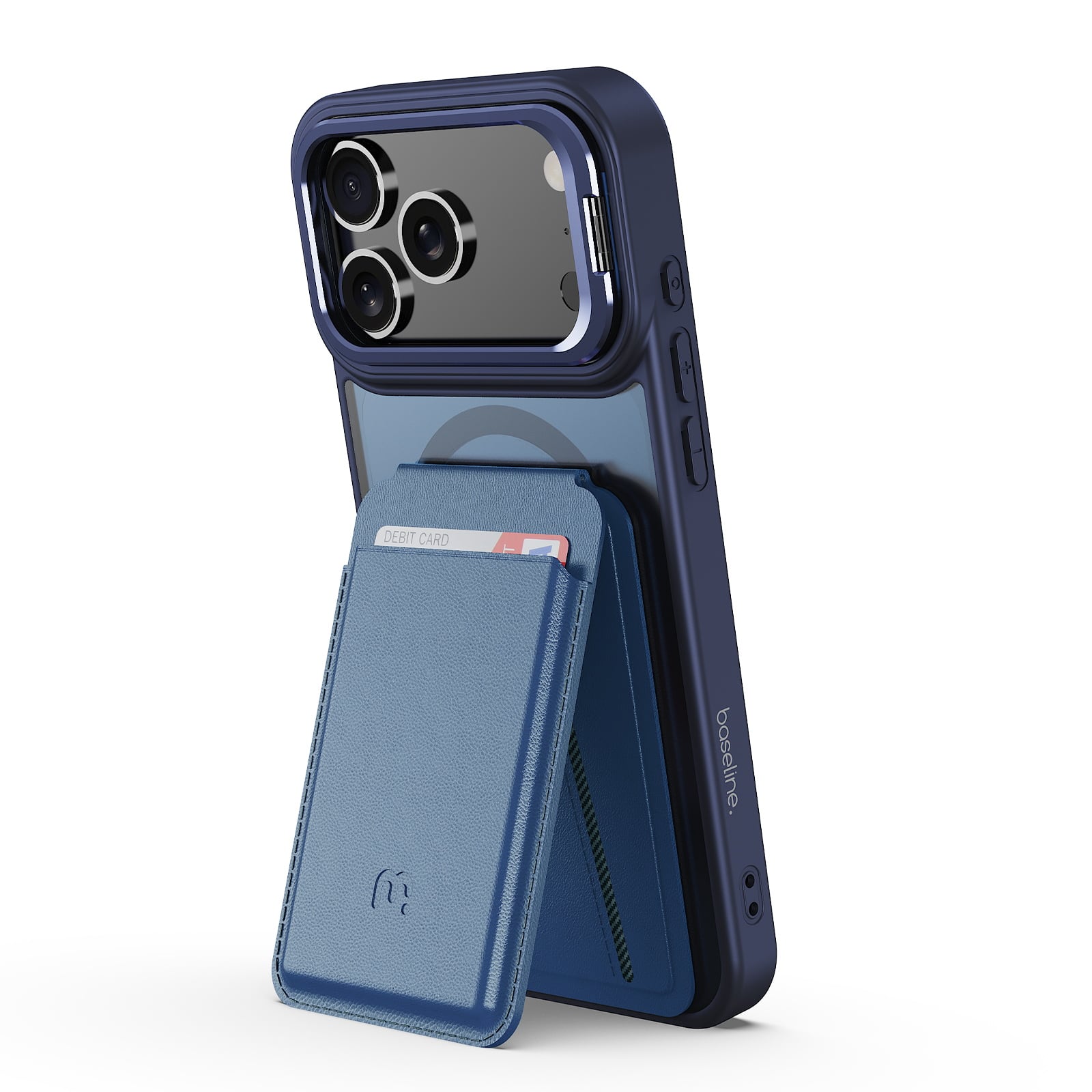 BASELINE - InFrame MagSafe Case with Kickstand + MagStash Wallet Folio for Apple iPhone 17 Pro Max - Cobalt / - Blue