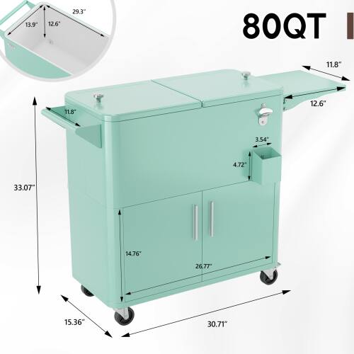 13.9"  
12.6"  
29.3"  
80QT  
11.8"  
11.8"  
12.6"  
3.54"  
4.72"  
33.07"  
14.76"  
26.77"  
15.36"  
30.71"
