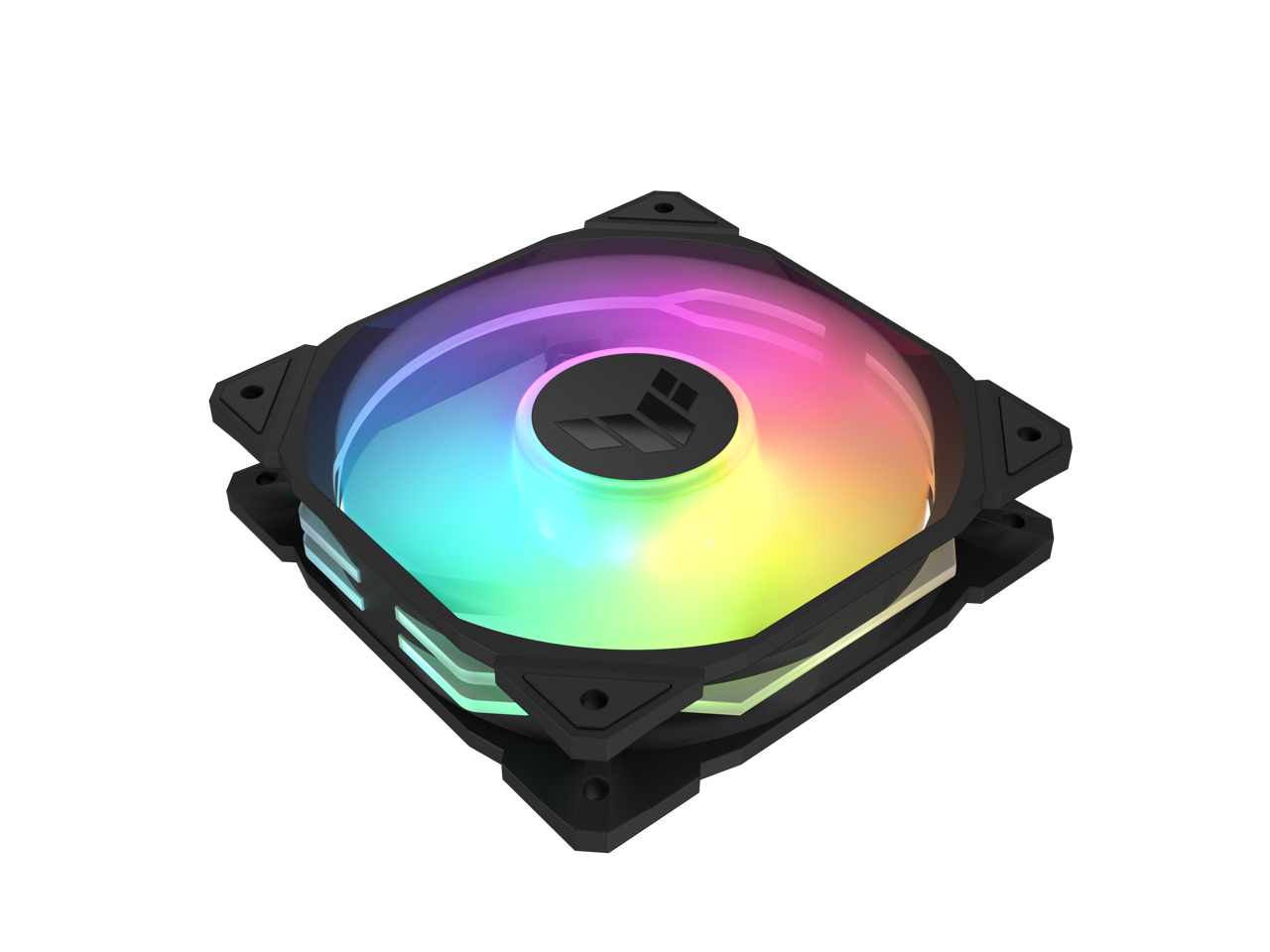 Alt View 4. ASUS - ASUS TUF Gaming TR120 ARGB Fan - Black Triple Pack, 28mm Frame, Double-Layer LED, Aura Sync - Black.