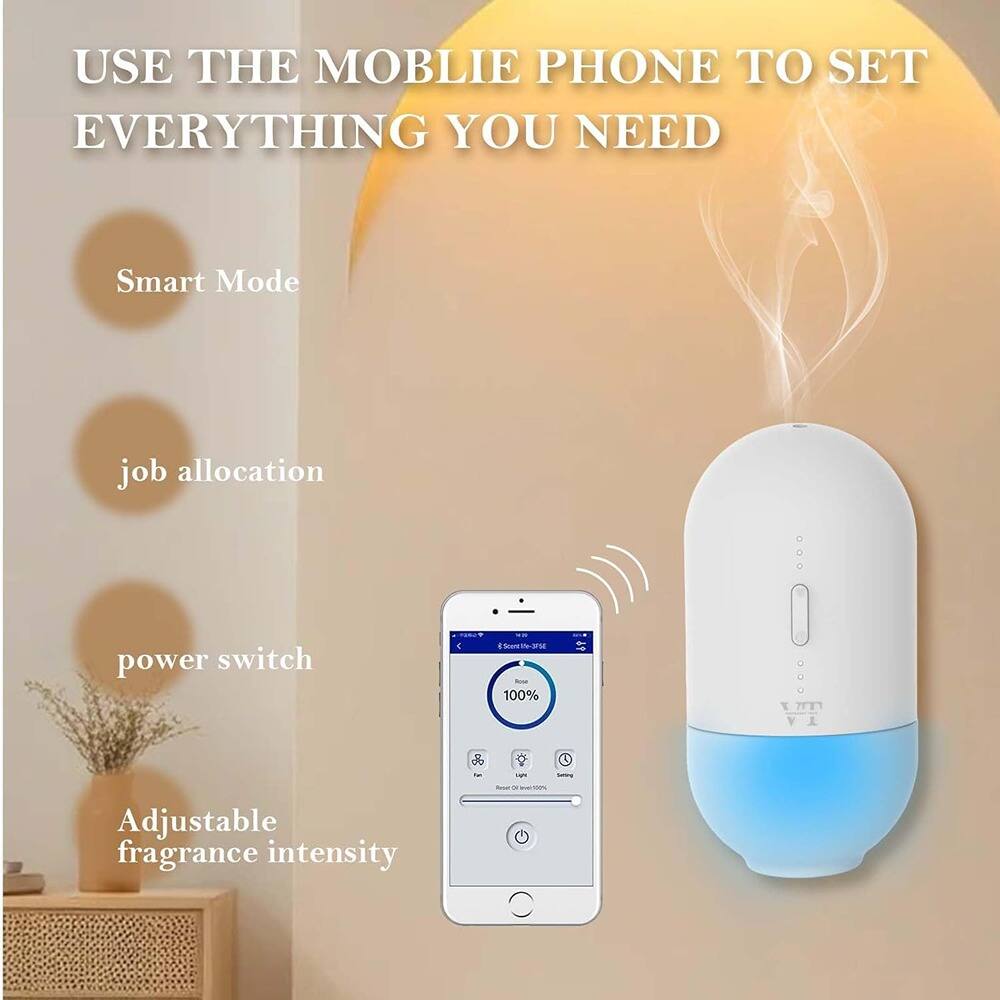 USE THE MOBILE PHONE TO SET EVERYTHING YOU NEED

- Smart Mode
- Job allocation
- Power switch
- Adjustable fragrance intensity