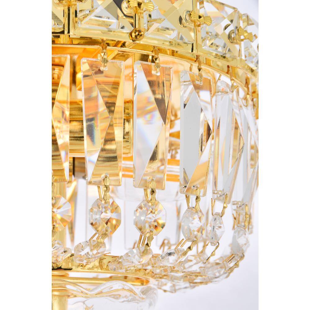 Alt View 1. Elegant Lighting - Tranquil 2 light Gold Flush Mount Clear Royal Cut Crystal - Gold.