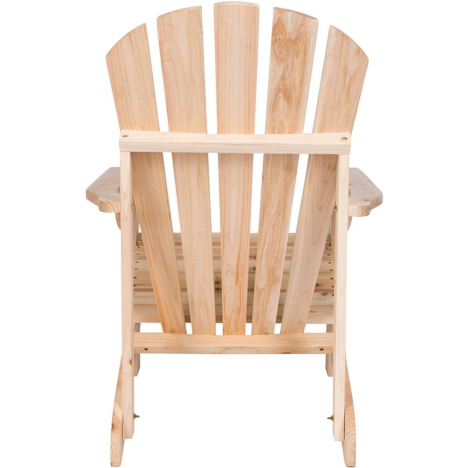 Left. Hivvago - Ergonomic Natural Cedar Wood Adirondack Chair - Natural.