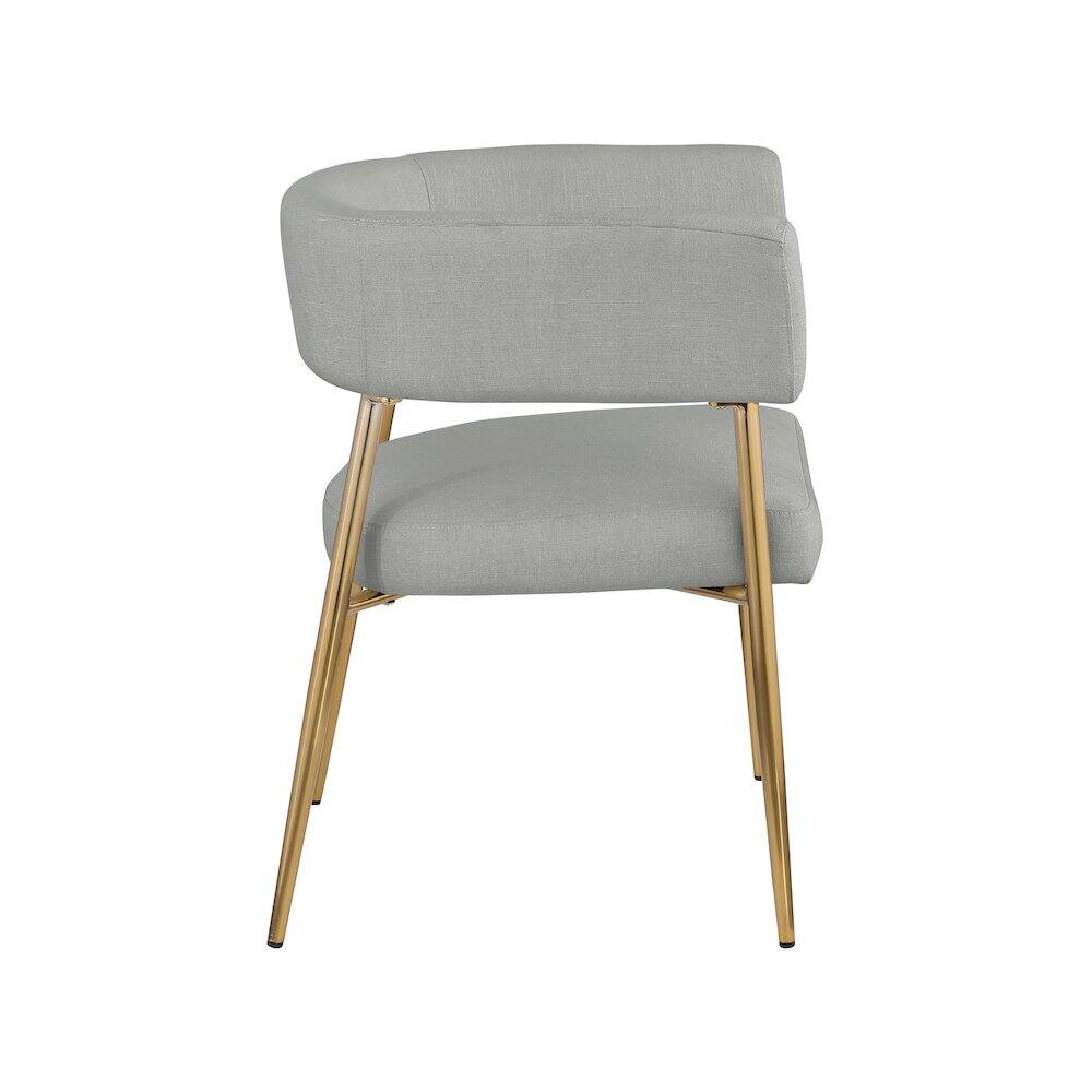 Alt View 3. Meridian Furniture - Creston Light Grey Durable Linen Textured Fabric Dining Chair - Grey.