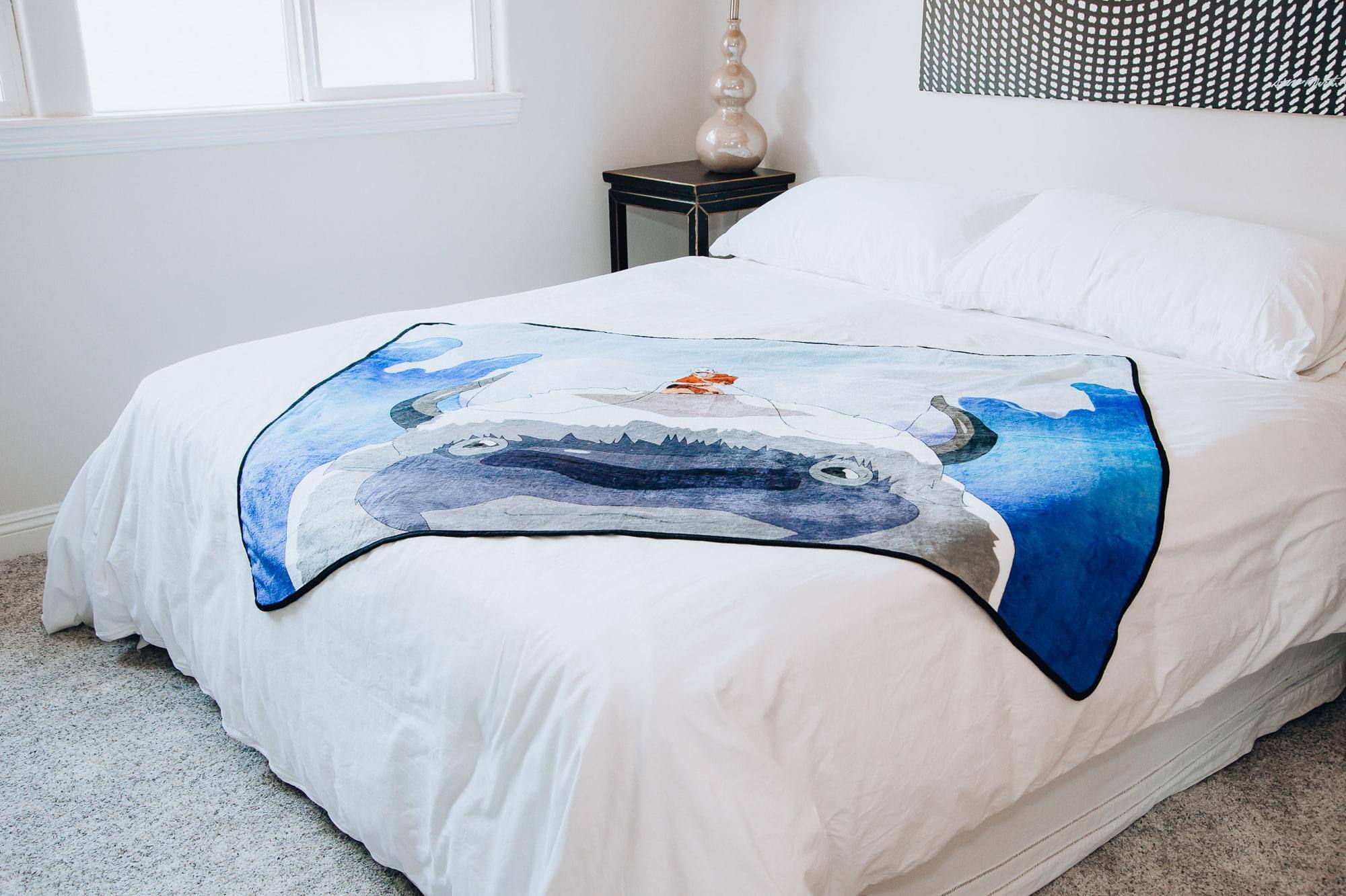 Alt View 4. Surreal Entertainment - Avatar: The Last Airbender Aang and Appa Fleece Throw Blanket | 45 x 60 Inches - Blue.