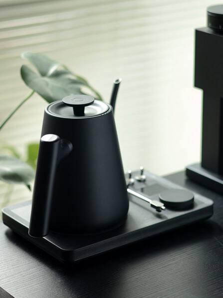 Lafeeca - DJ Electric Gooseneck Kettle - Pour Over Coffee & Tea - Turntable Design - Fast Water Boiler - Black