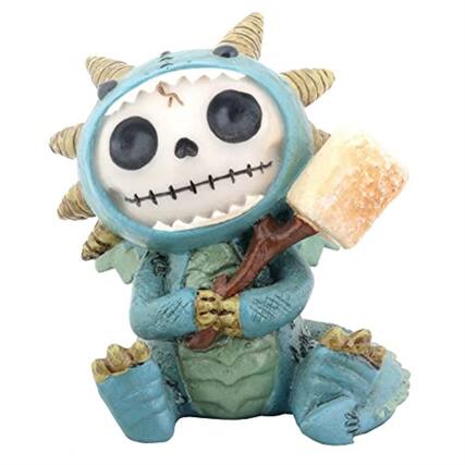 Front. Pacific Trading - Furrybones Scorchie Skeleton in Blue Dragon Costume Figurine - Blue.