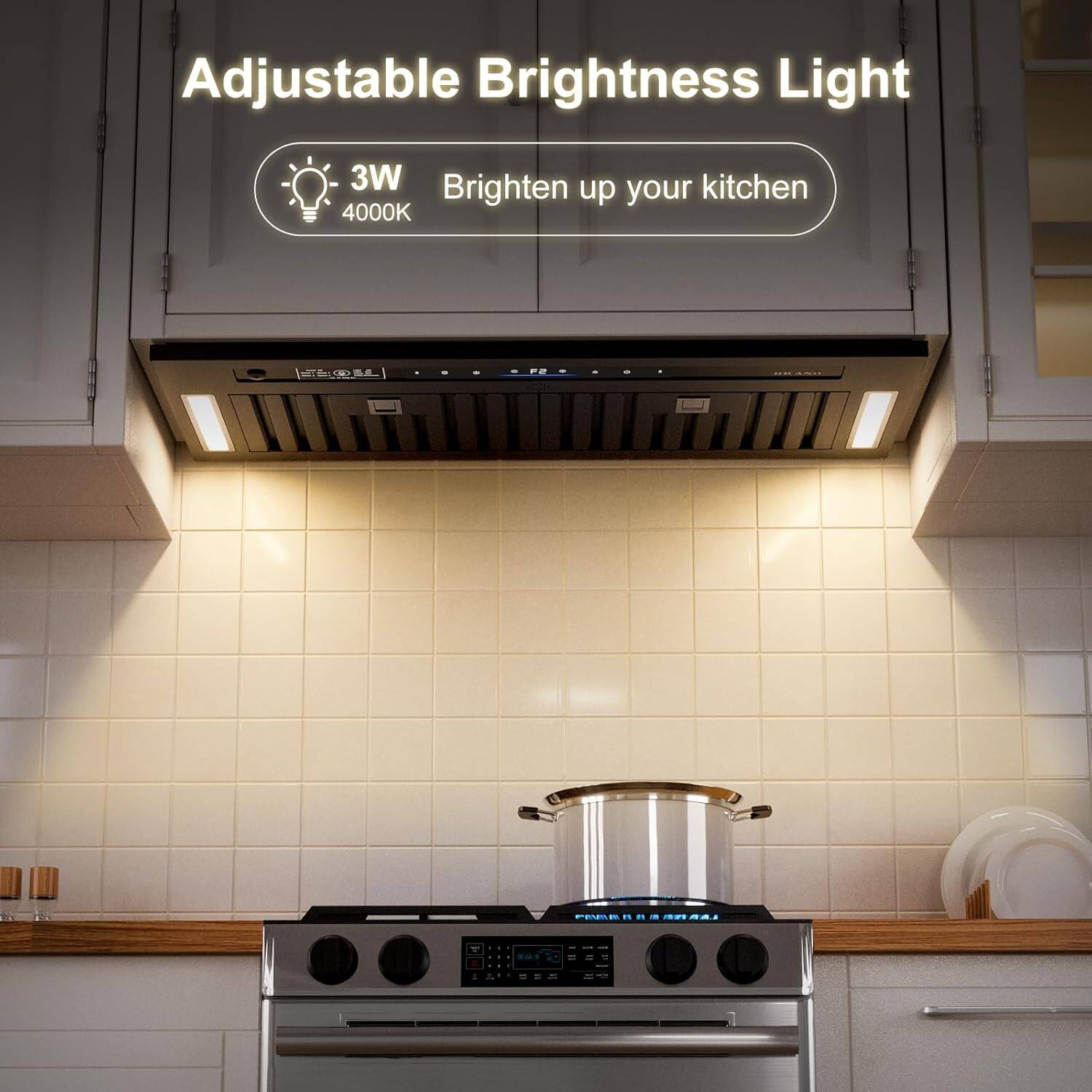 Adjustable Brightness Light  
3W 4000K  
Brighten up your kitchen