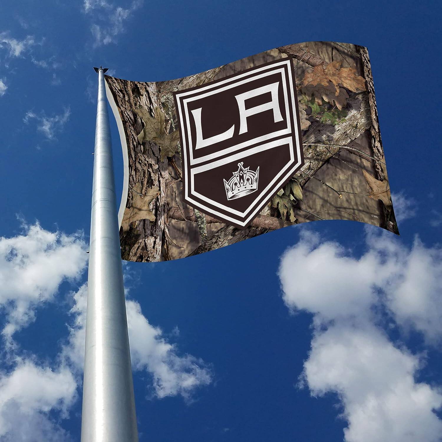 Alt View 2. Rico Industries - Los Angeles Kings 3x5 Indoor Outdoor Camo Banner Flag with grommets for hanging - Multi.