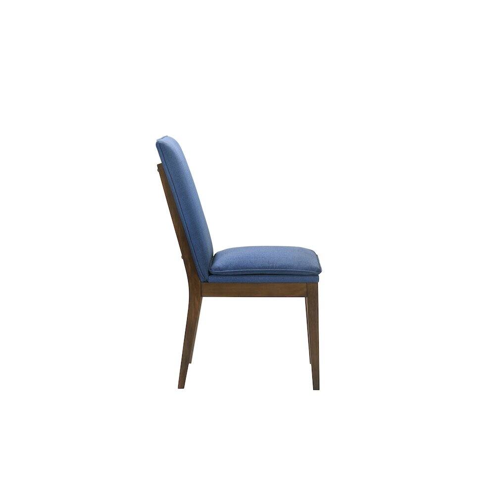 Alt View 3. New Classic Furniture - Maggie Dining Chair W/Blue Cushion-Walnut (2pcs) - Brown.