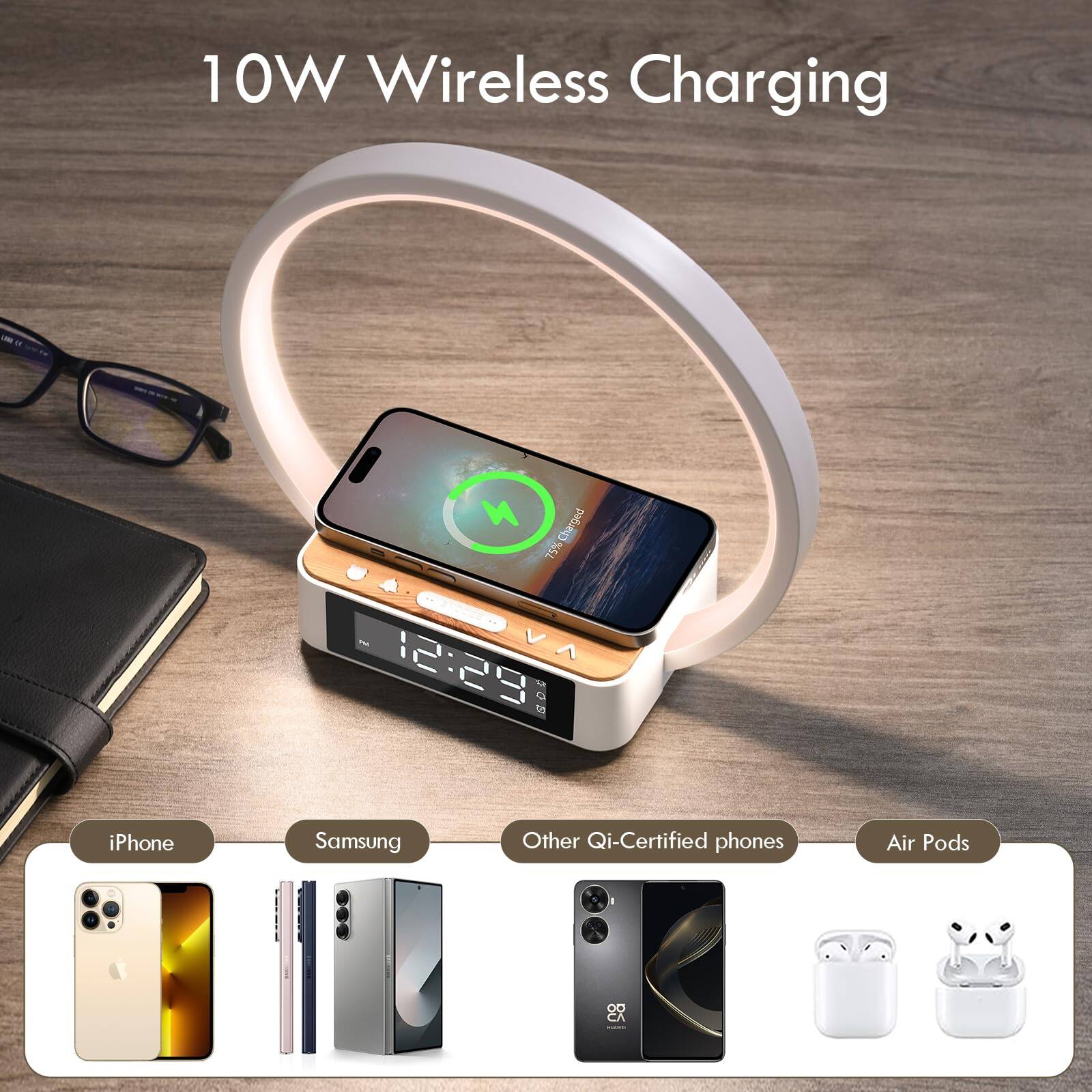 10W Wireless Charging

iPhone  
Samsung  
Other Qi-Certified phones  
Air Pods