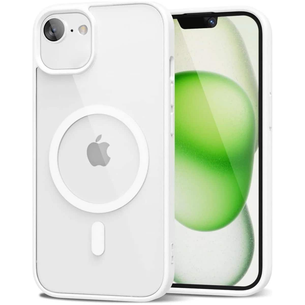 Entronix - [Magnetic] Case Compatible with iPhone 17e - [Clear Back] Soft Matte Frame - White