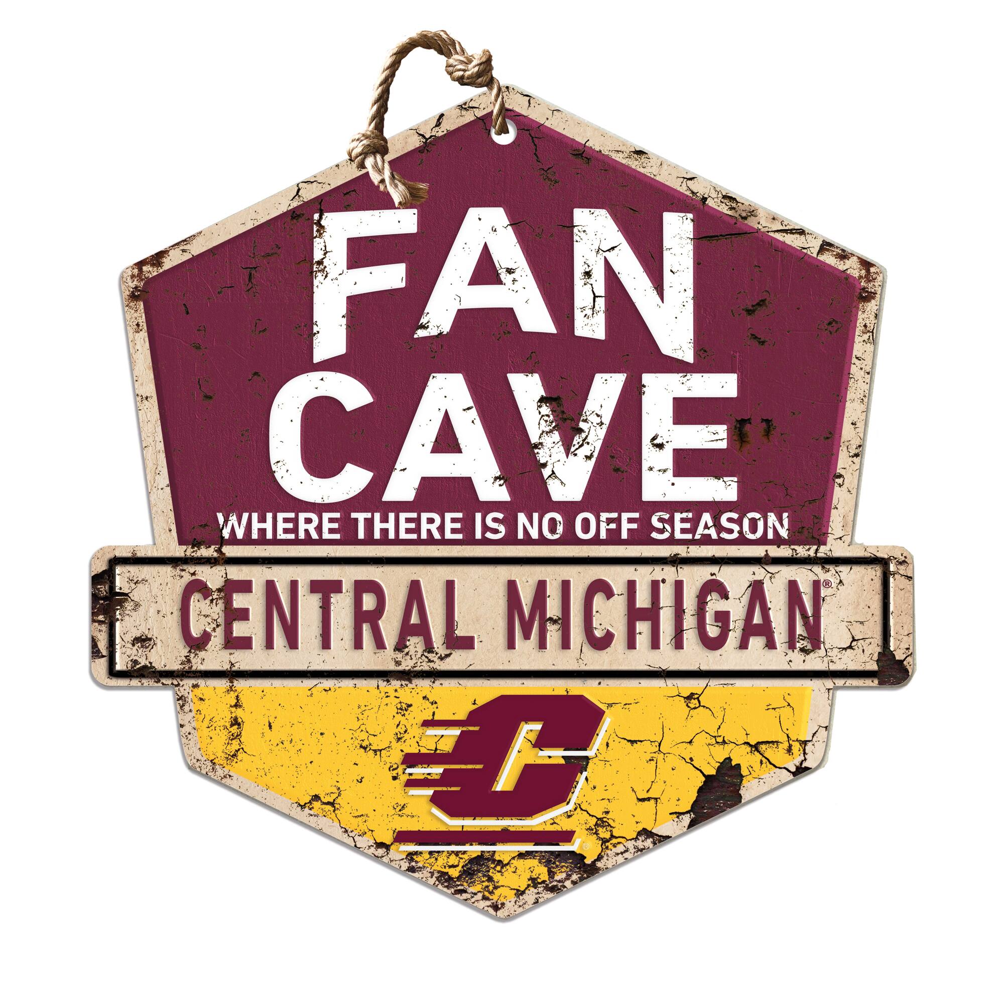 Cent. Michigan Chippewas 20'' x 20'' Fan Cave Badge Sign