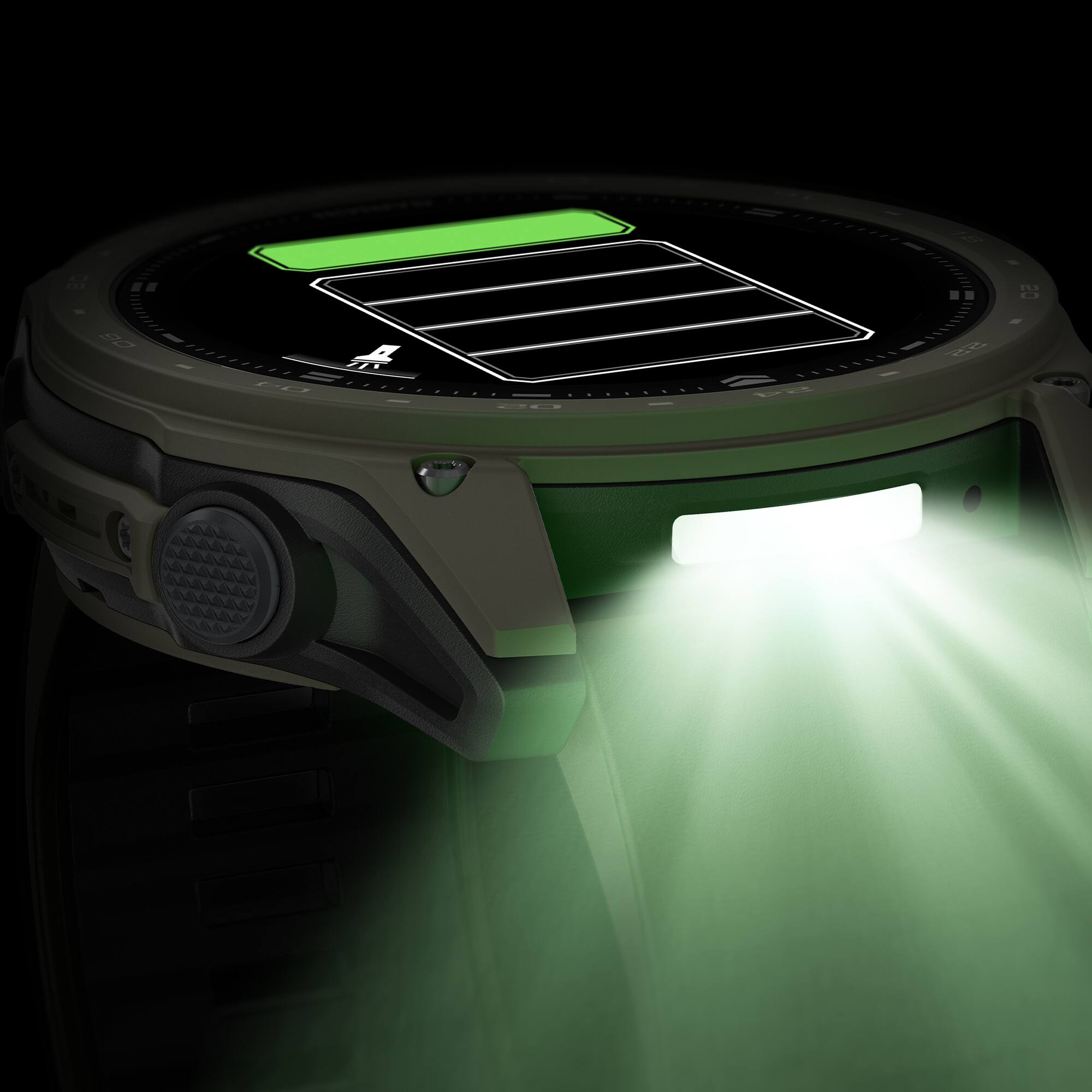 Alt View 4. Garmin - Garmin Tactix 8 Cerakote - AMOLED - Olive Drab Bundle - Olive Drab.