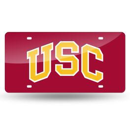 Rico Industries - University of Southern California Trojans Red Mirrored Laser Cut License Plate Laser Tag - Multi