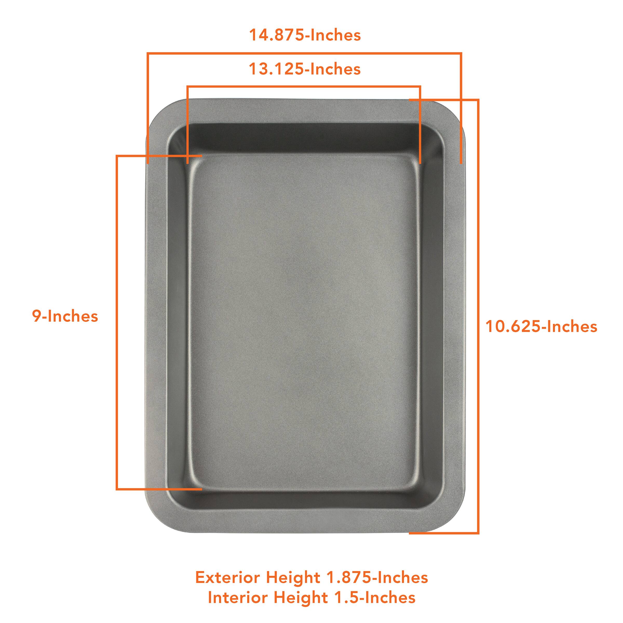 14.875-Inches, 13.125-Inches, 9-Inches, 10.625-Inches, Exterior Height 1.875-Inches, Interior Height 1.5-Inches