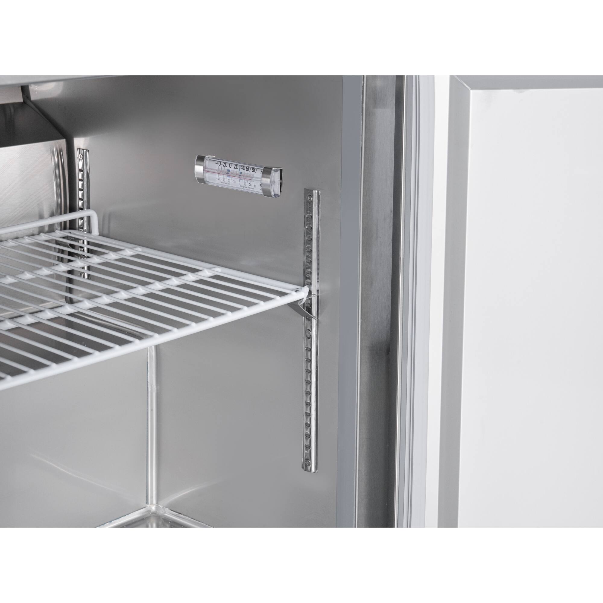 Alt View 8. Koolmore - 48 in. Two-Door Commercial Undercounter Freezer in Stainless Steel with Casters, ETL Listed (KM-UCF-2DSS) - Stainless-Steel.