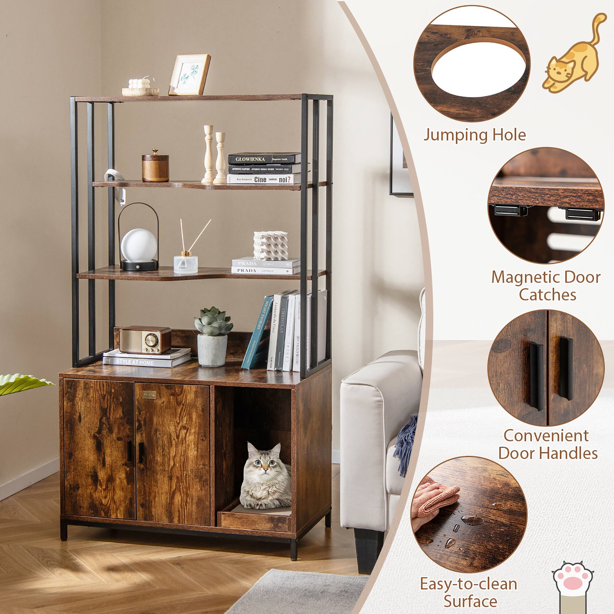 Jumping Hole  
Magnetic Door Catches  
Convenient Door Handles  
Easy-to-clean Surface