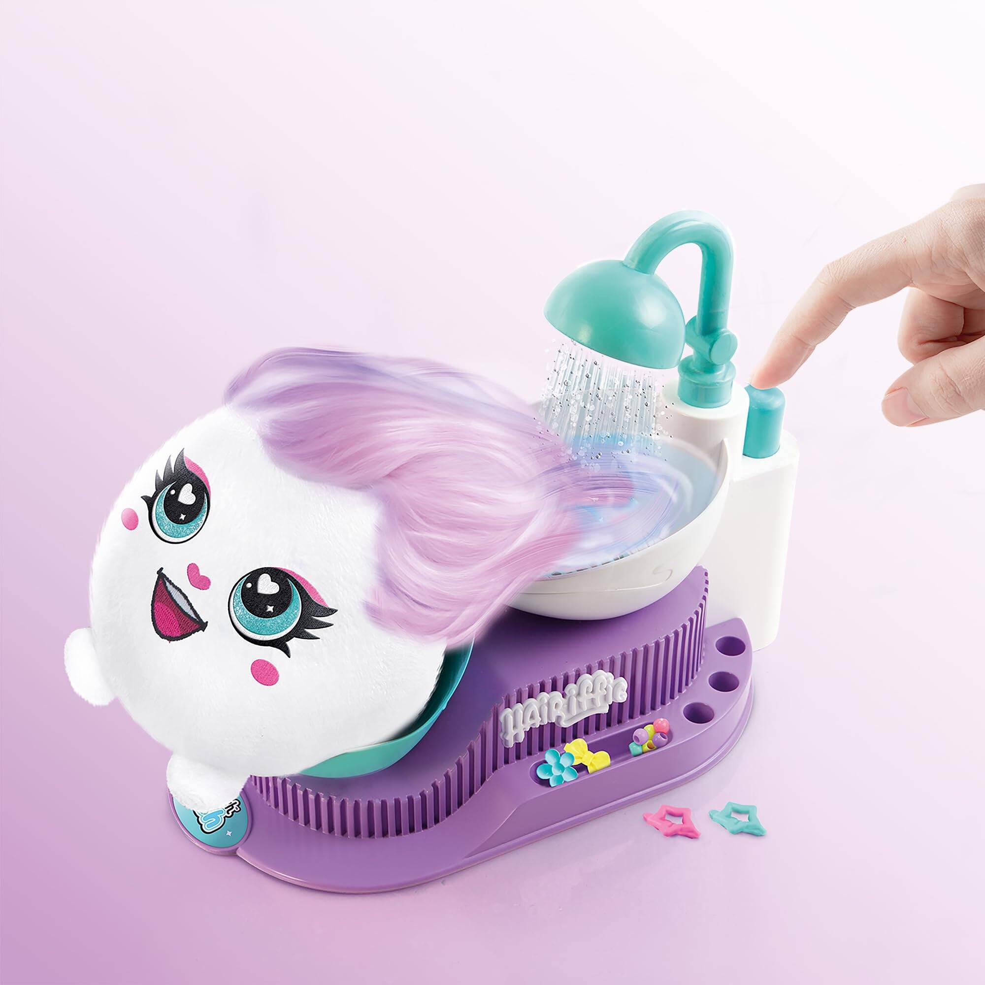 Alt View 6. Canal Toys - Airbrush Plush Hair'iffic Hair Salon & Squishy Plush Styling Set.