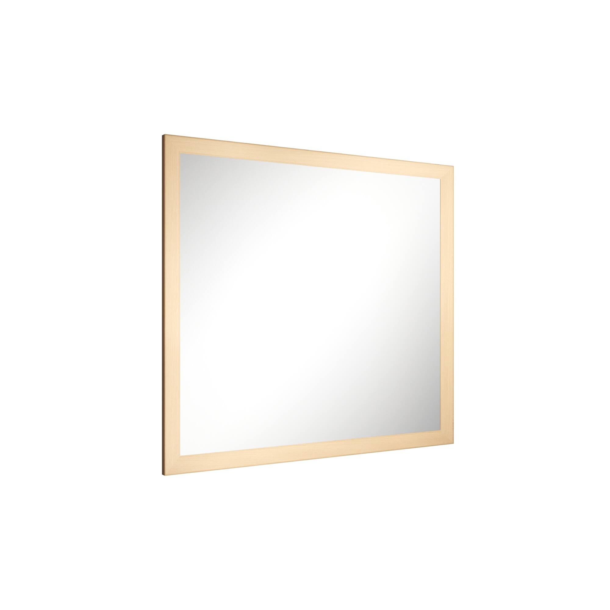Alt View 2. Boyel Living - 36 in W x 40 in L Dark Wood Grain Rectangular Slanted Edge Aluminum Framed Wall Bathroom Vanity Mirror.