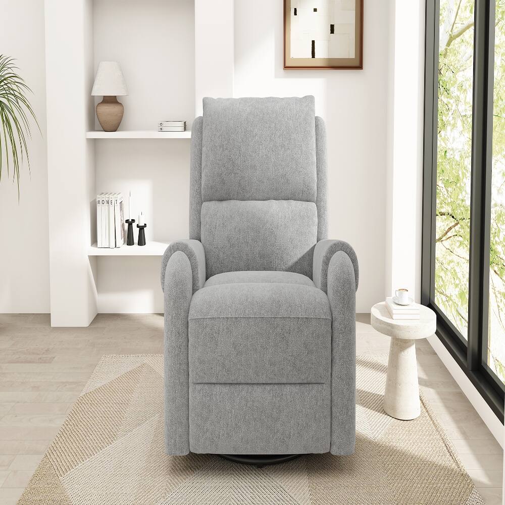 Alt View 3. Ropilly - Ropilly Grey Manual Massage Recliner Nursery Swivel Rocker with Timer - Grey.