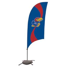 Victory Corps - Kansas Jayhawks 7.5' Razor Feather Stake Flag with Base - Multicolor