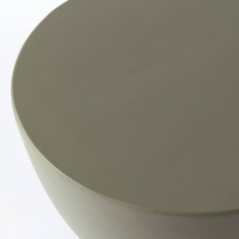 Alt View 6. LeisureMod - Loft Fiberstone Hourglass Side Table, Weather Resistant Indoor/Outdoor Pedestal Accent Table - Moss Grey.
