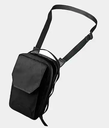 Front. ALPAKA - Modular Sling V2 MIini Sling Bag for Phone, Magnetic Quick Access, EDC Crossbody Bag with Adjustable Strap - Black X-Pac VX21.