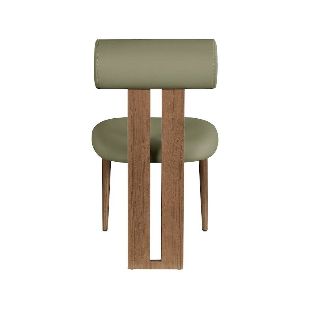 Alt View 1. Meridian Furniture - Dario Green Vegan Leather Dining Chair, Set of 2 - Green.