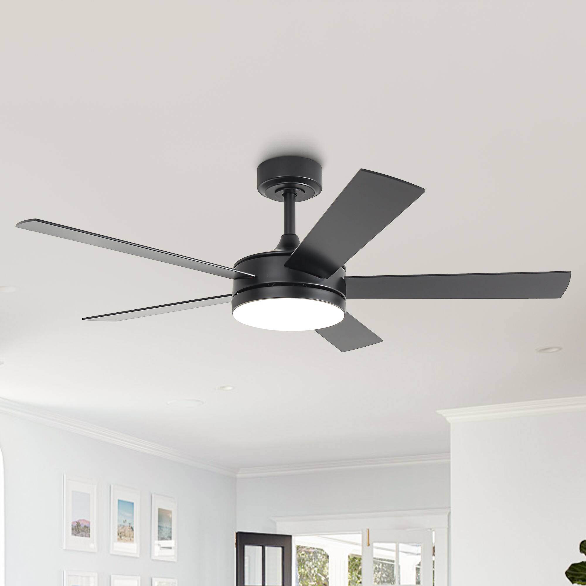 Alt View 5. Vaczon - Modern 48-inch 3CCT Dimmable LED Smart Ceiling Fan with Light and Remote & APP Control - Black.